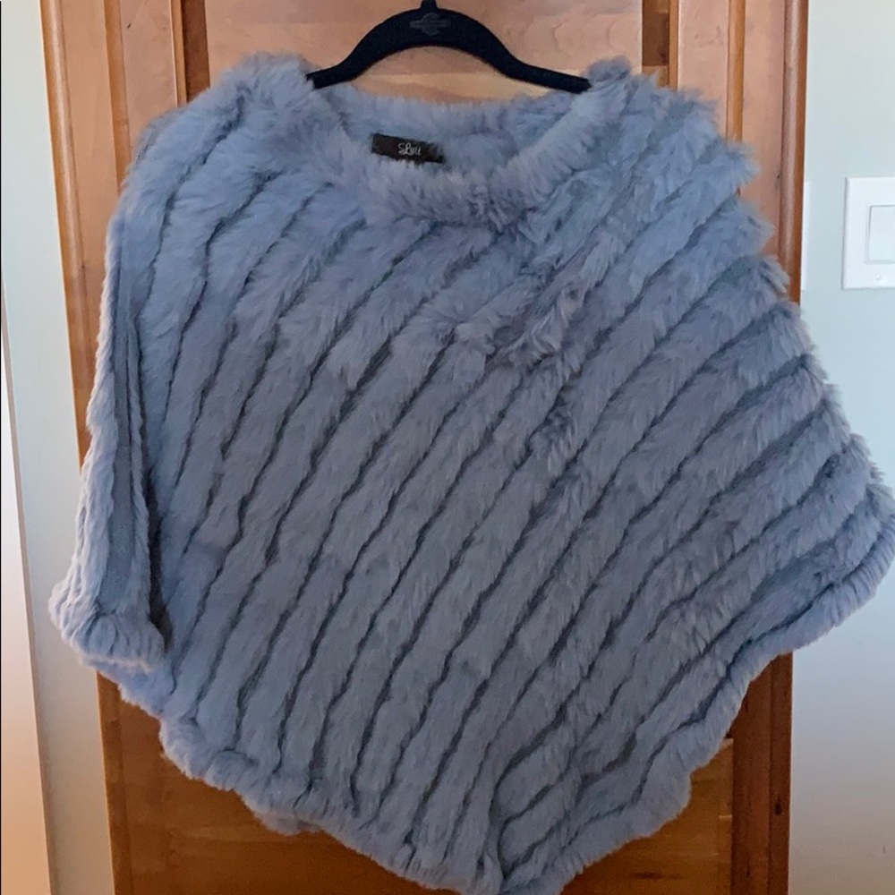 Rabbit fur poncho